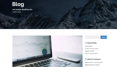 wordpress-blog-interface-header-section